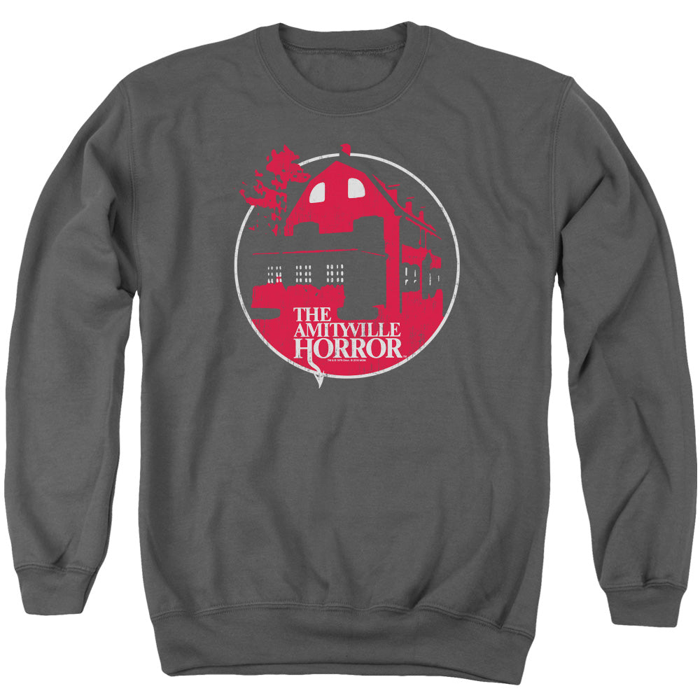 Amityville Horror Red House Mens Crewneck Sweatshirt Charcoal Style001 T-Shirts, Hoodie | CiraTrend.com
