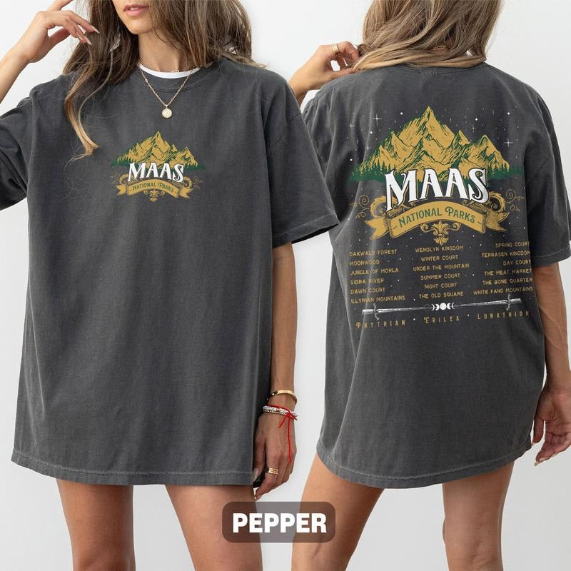 Maas National Parks Comfort Colors Shirt, SJM Universe Inspired Shirts, Terrasen Velaris Crescent City Fans T Shirt,...
