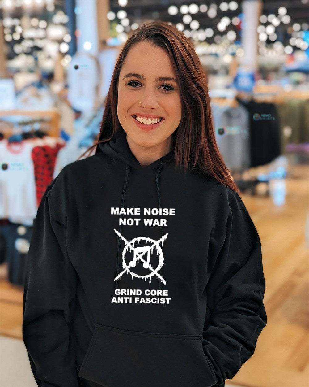 Make noise not war grind core anti fascist shirt