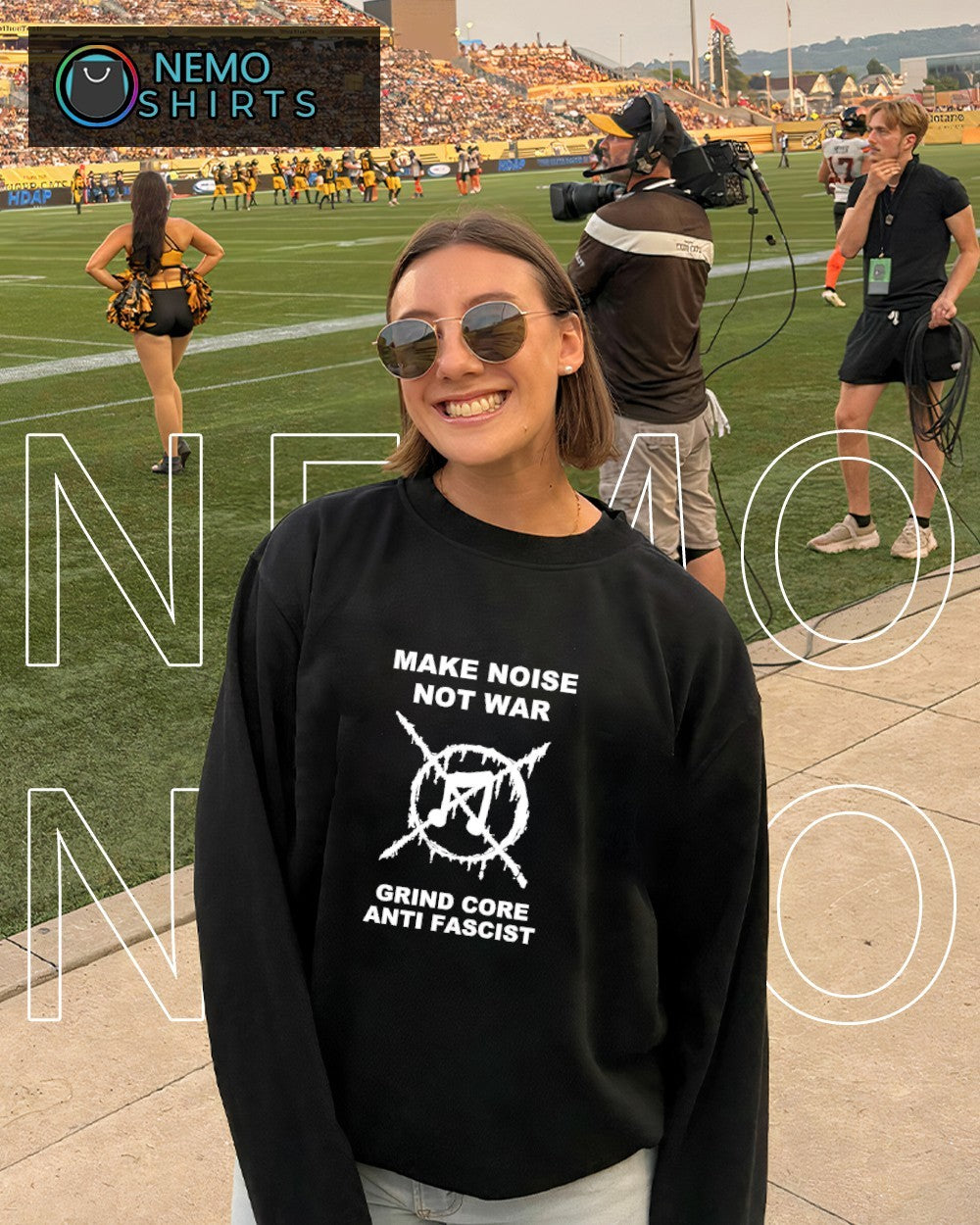 Make noise not war grind core anti fascist shirt