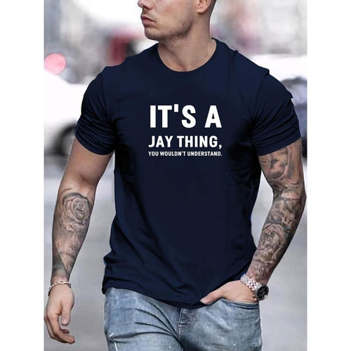 Men's 'IT's A JAY THING' Graphic Tee - Casual Cotton Crew Neck T-Shirt for Summer, Breathable & Soft Made in USA Hoodie,...