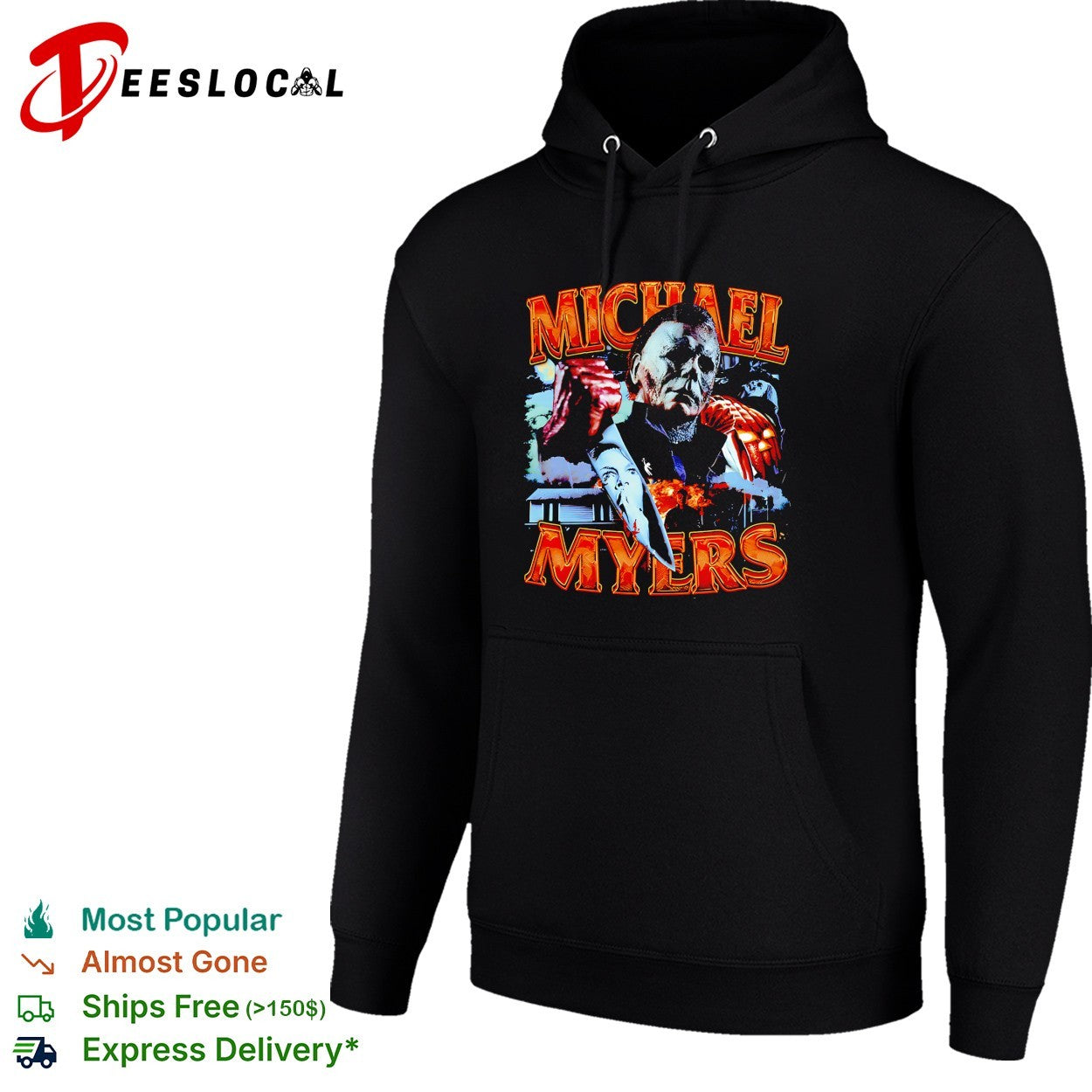 Michael Myers holding knife Halloween horror shirt
