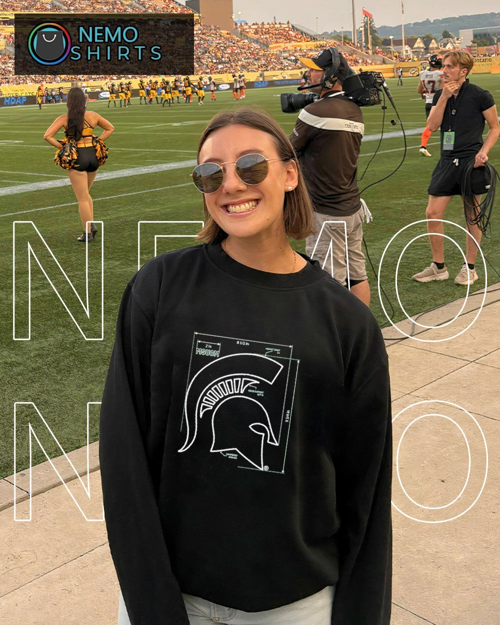 Michigan State Spartan helmet blueprint shirt