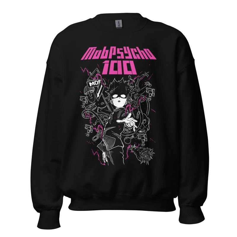 Mob Psycho 100 Cast Sweatshirt Anime Manga Black Sweatshirt Graphic Tee Sweatshirt, Hoodie, Comfort Colors | CiraTrend.com