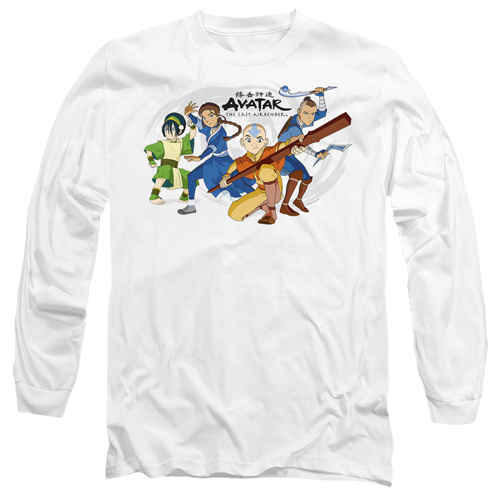 Avatar The Last Airbender Avatars Group Mens Long Sleeve Shirt White Hoodie, Sweatshirt | CiraTrend.com (Image 1)