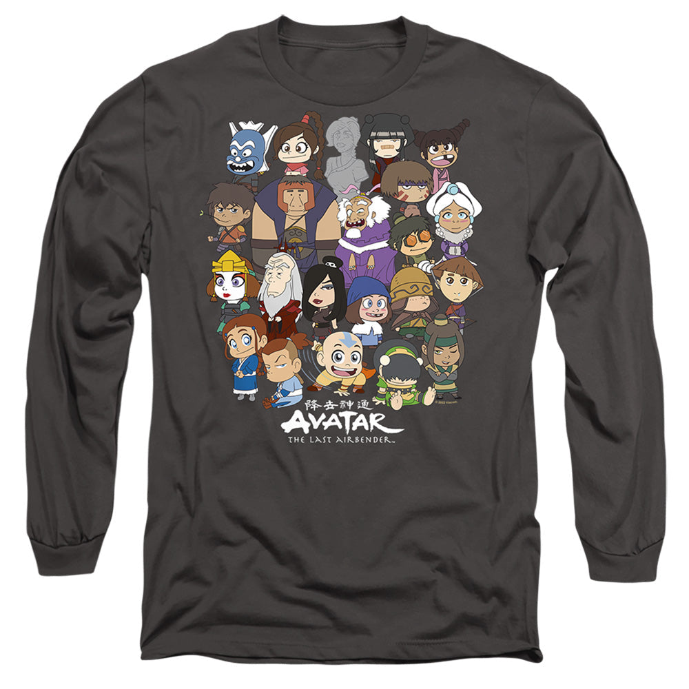 Avatar The Last Airbender Chibi Group Mens Long Sleeve Shirt Charcoal Hoodie, Sweatshirt | CiraTrend.com (Image 2)