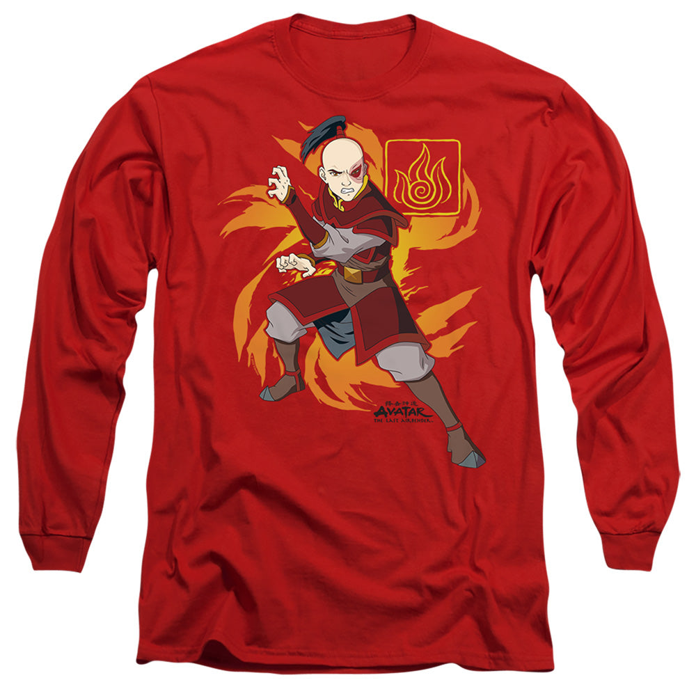 Avatar The Last Airbender Zuko Flame Burst Mens Long Sleeve Shirt Red Hoodie, Sweatshirt | CiraTrend.com (Image 1)