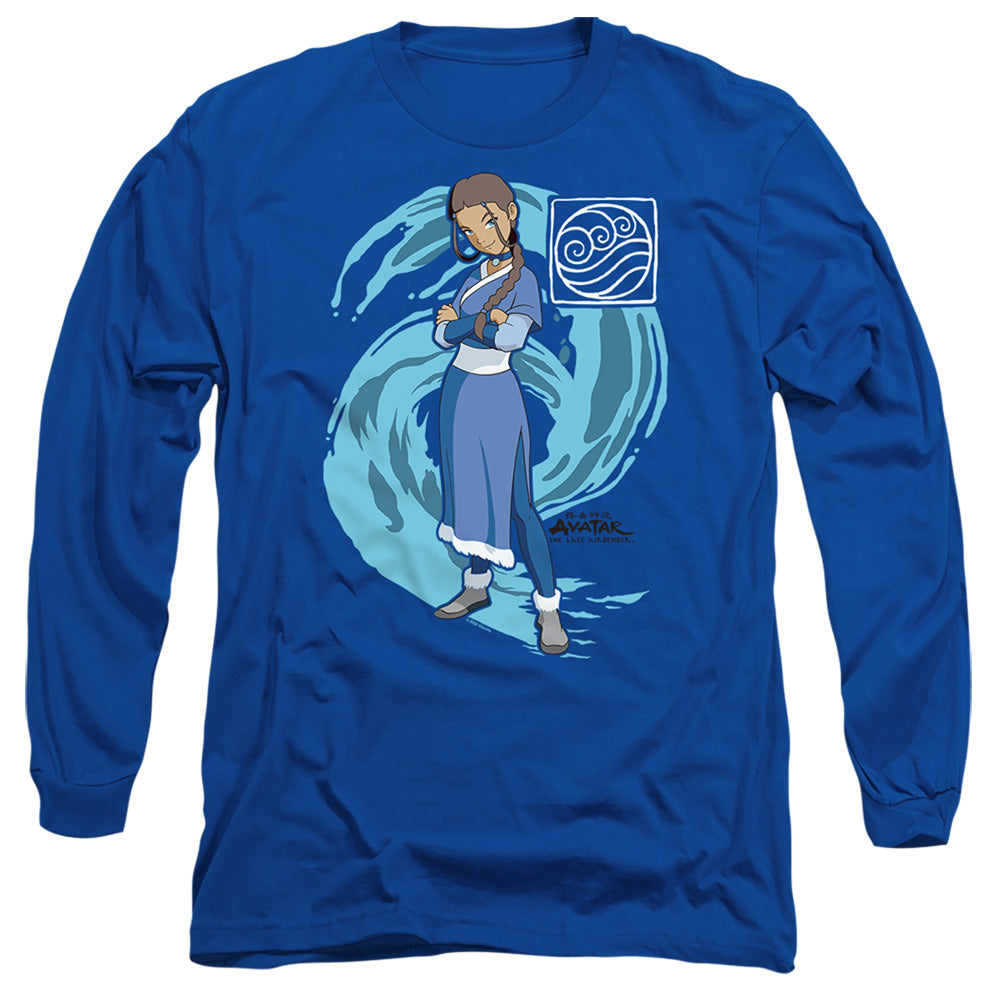 Avatar The Last Airbender Katara Water Wave Mens Long Sleeve Shirt Royal Blue Hoodie, Sweatshirt | CiraTrend.com (Image 2)
