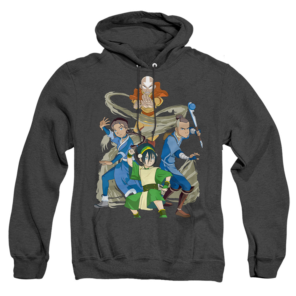 Avatar The Last Airbender Team Avatar Elements Mens Heather Hoodie Black T-Shirts, Sweatshirt | CiraTrend.com (Image 1)