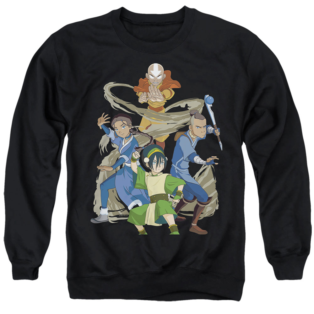 Avatar The Last Airbender Team Avatar Elements Mens Crewneck Sweatshirt Black Style001 T-Shirts, Hoodie (Image 1)