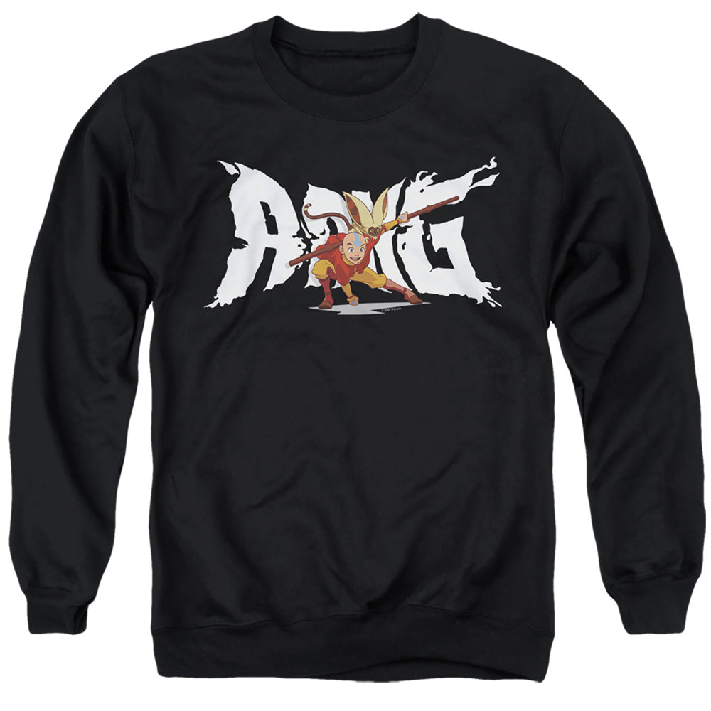 Avatar The Last Airbender Aang And Momo Mens Crewneck Sweatshirt Black T-Shirts, Hoodie | CiraTrend.com