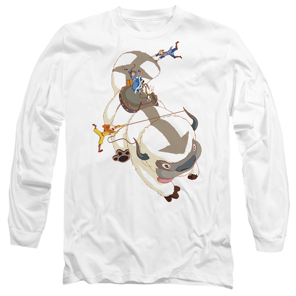 Avatar The Last Airbender Hang On Appa Mens Long Sleeve Shirt White Hoodie, Sweatshirt | CiraTrend.com (Image 2)