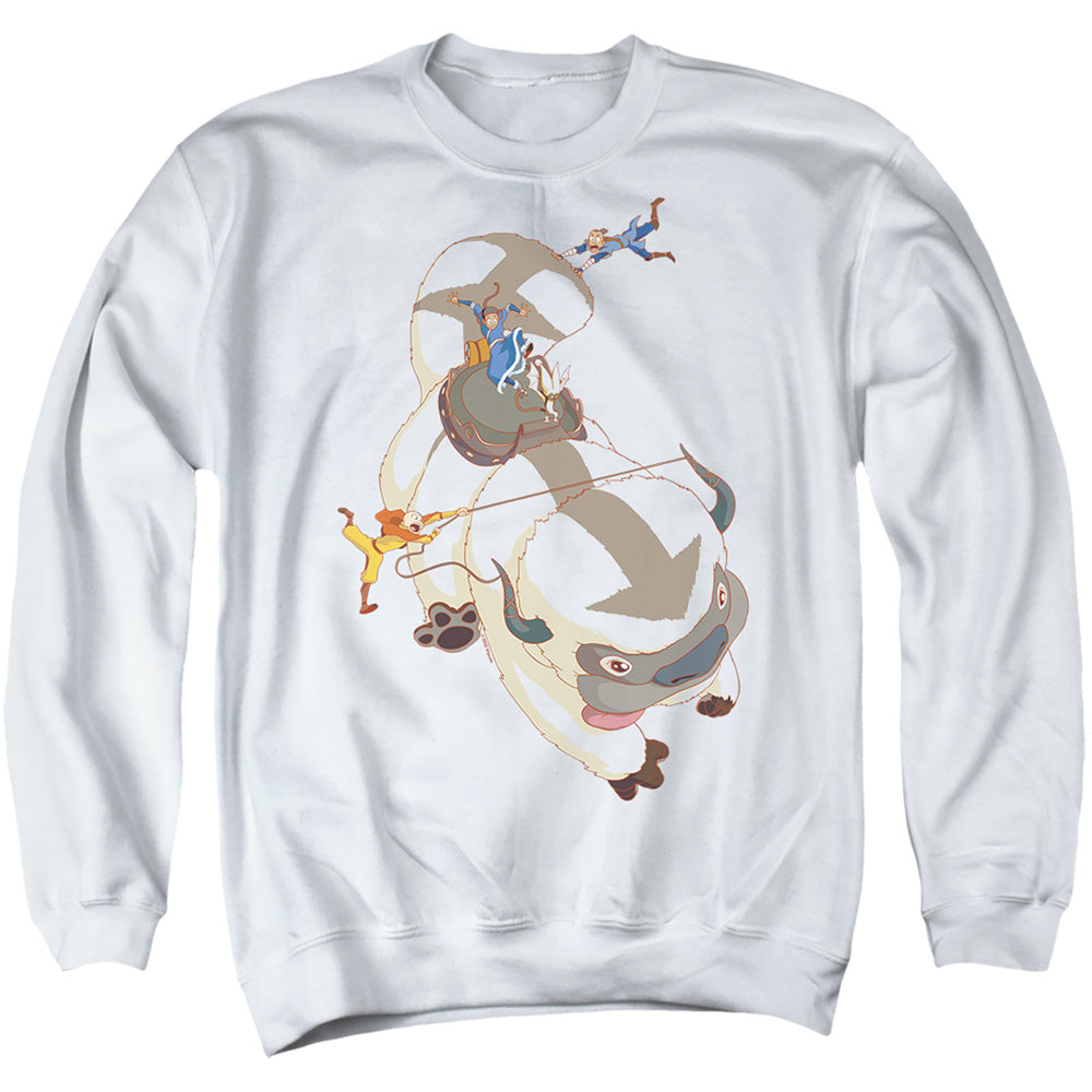 Avatar The Last Airbender Hang On Appa Mens Crewneck Sweatshirt White T-Shirts, Hoodie | CiraTrend.com