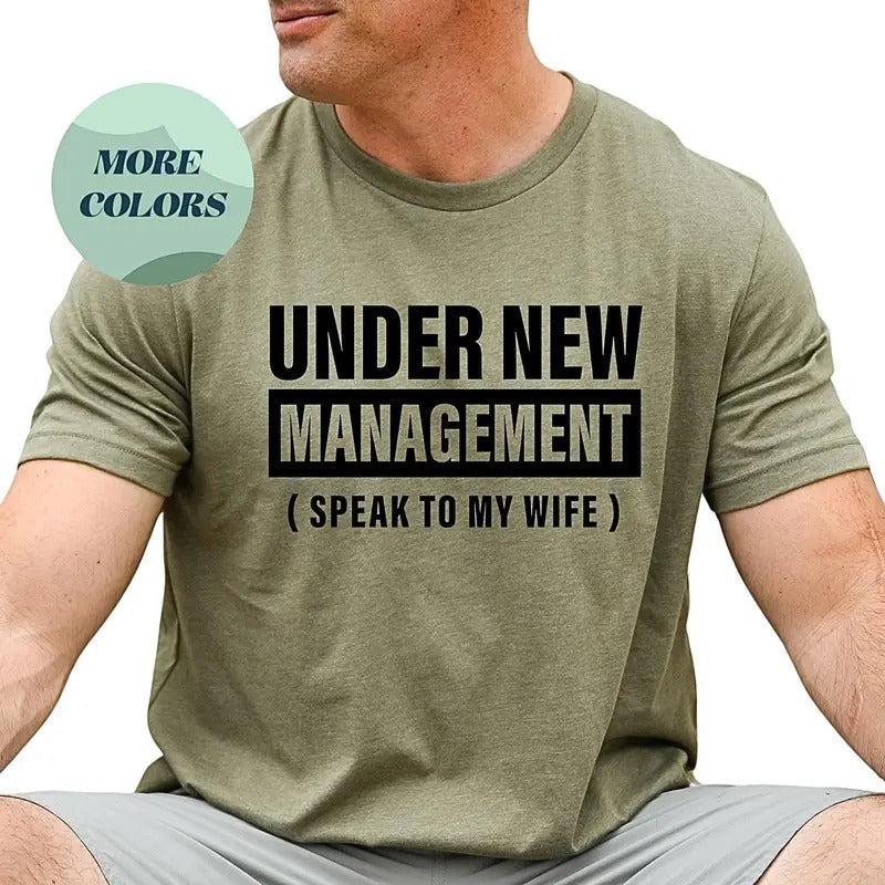 New Husband Tee, Newly Married Shirt, Under New Management Gift, Funny Wedding Apparel for Hubby, Perfect Engagement &...