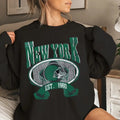 New York Football Retro 80s Vintage Style Crewneck Sweatshirt, New York Football Sweatshirt, Jets Sunday Football Fan...
