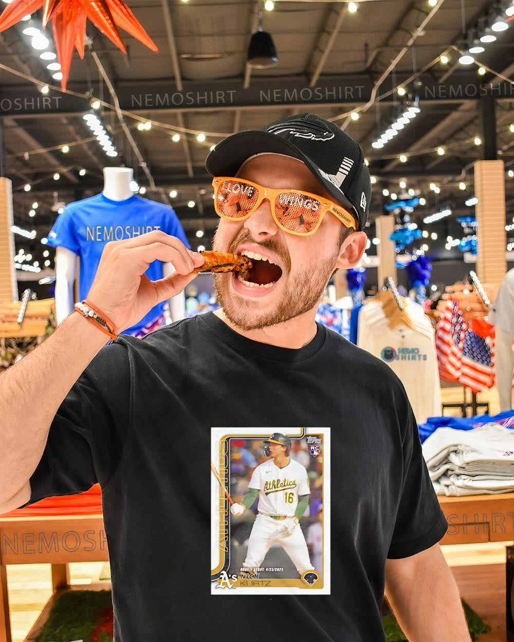 Nick Kurtz of Oakland Athletics rookie card shirt