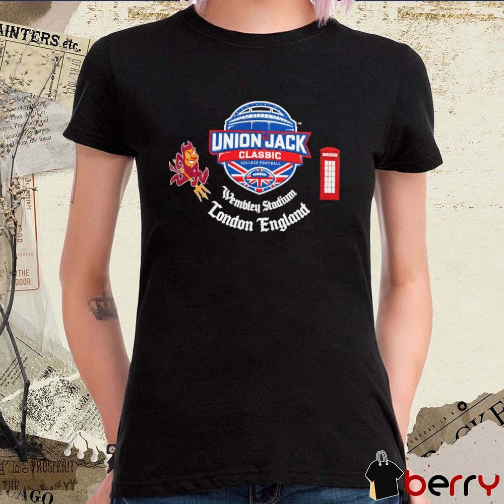 Arizona State Sun Devils UJC Sparky PB Union Jack Classic College Football Wembley Stadium London England t-shirt