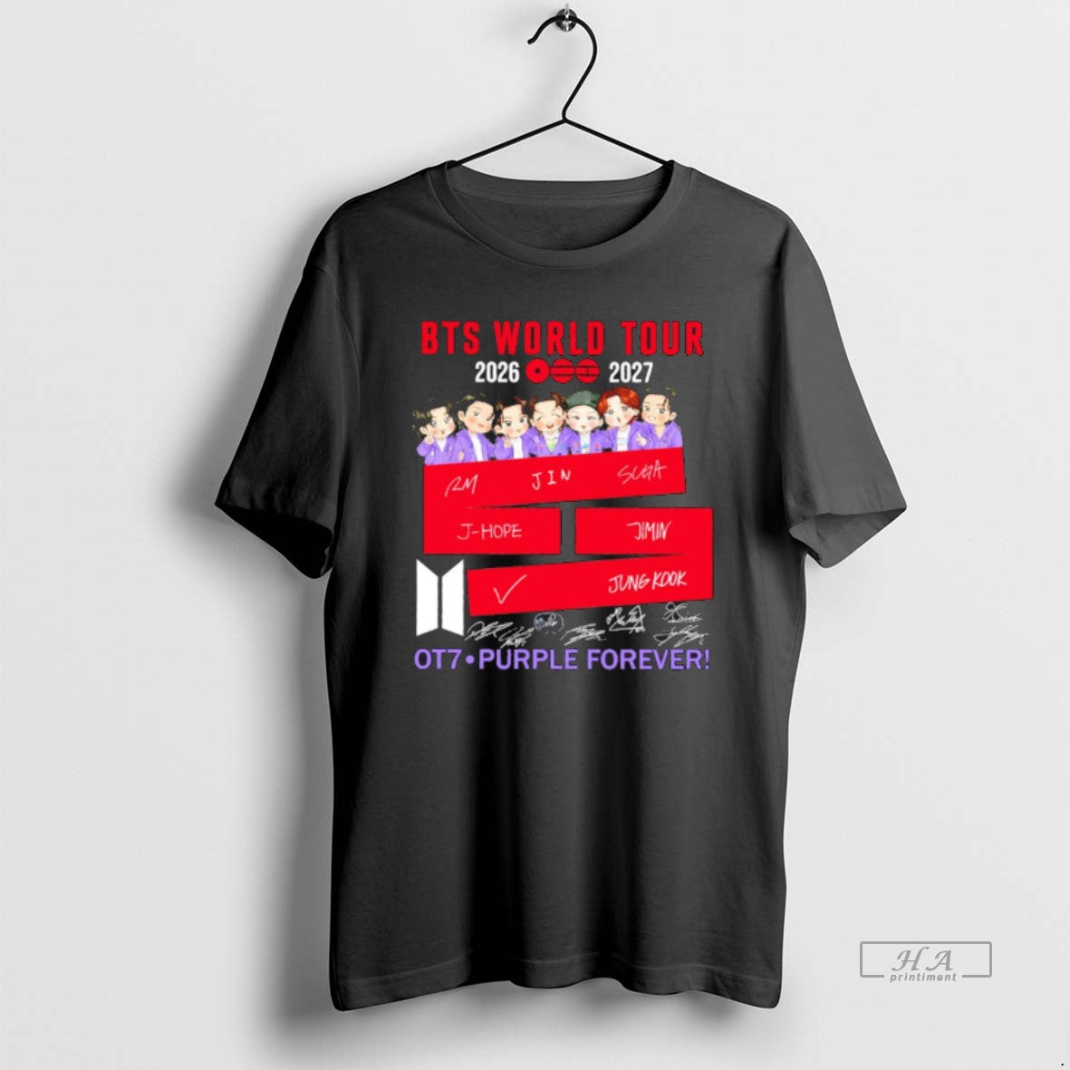 Official Bts World Tour 2026 2027 Ot7 Purple Forever T-Shirts, Hoodie, Sweatshirt | CiraTrend.com