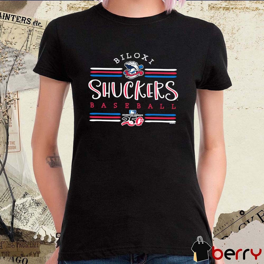 Biloxi Shuckers Baseball BaseFlag MiLB America 250 Patriotic t-shirt