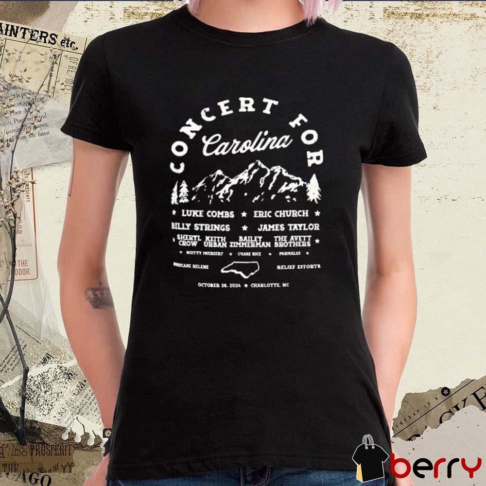 Concert For Carolina Luke Combs Eric Church Oct 26 2024 Charlotte NC t-shirt