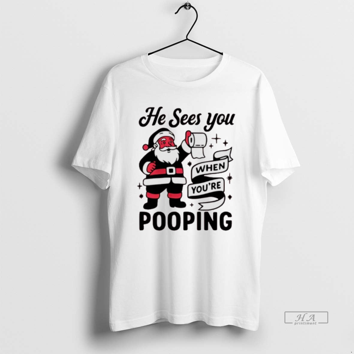 Official Santa Claus He Sees You When Youre Pooping Christmas T-Shirts, Hoodie, Sweatshirt | CiraTrend.com