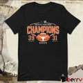 Texas Longhorns 2025 College Football Playoff Chick-Fil-A Peach Bowl Champions Longhorn Vs Sun Devils 39-31 Score Victory Ahead NCAA t-shirt