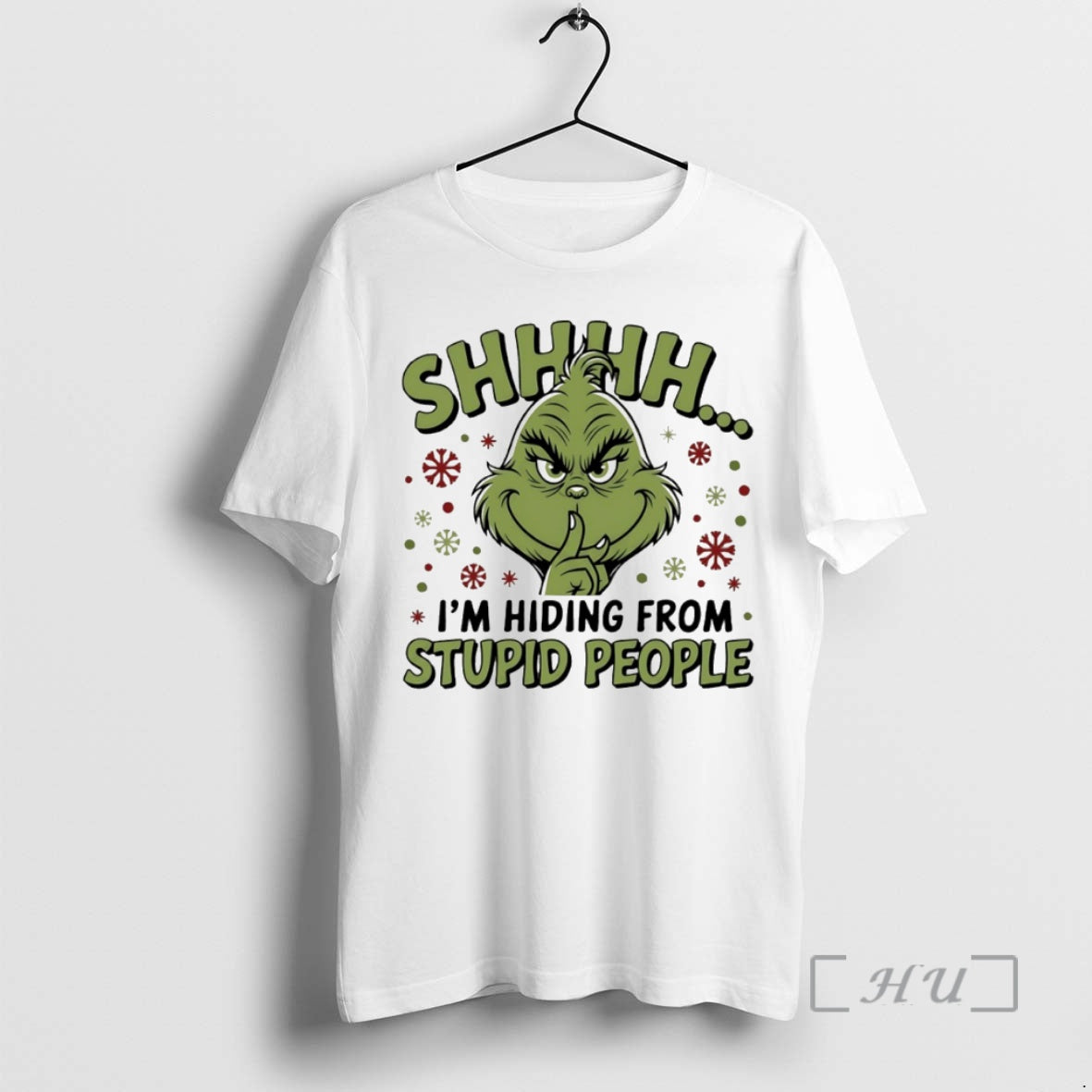 Officials Grinch Shhh Im Hiding From Stupid People Circle T-Shirts, Hoodie, Sweatshirt | CiraTrend.com
