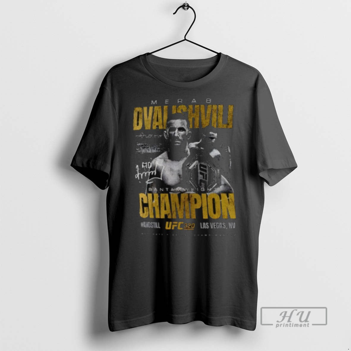 Officials Merab Dvalishvili Ufc 320 Bantamweight Champion Signature Vintage T Shirt