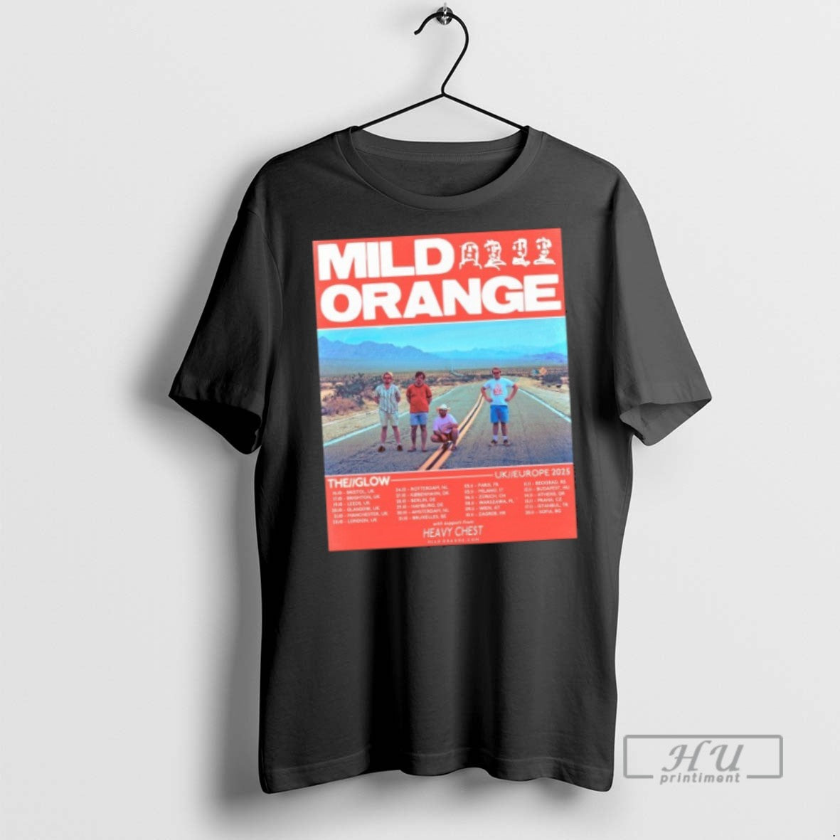 Officials Mild Orange The Glow Uk Europe 2025 Tour Dates T Shirt