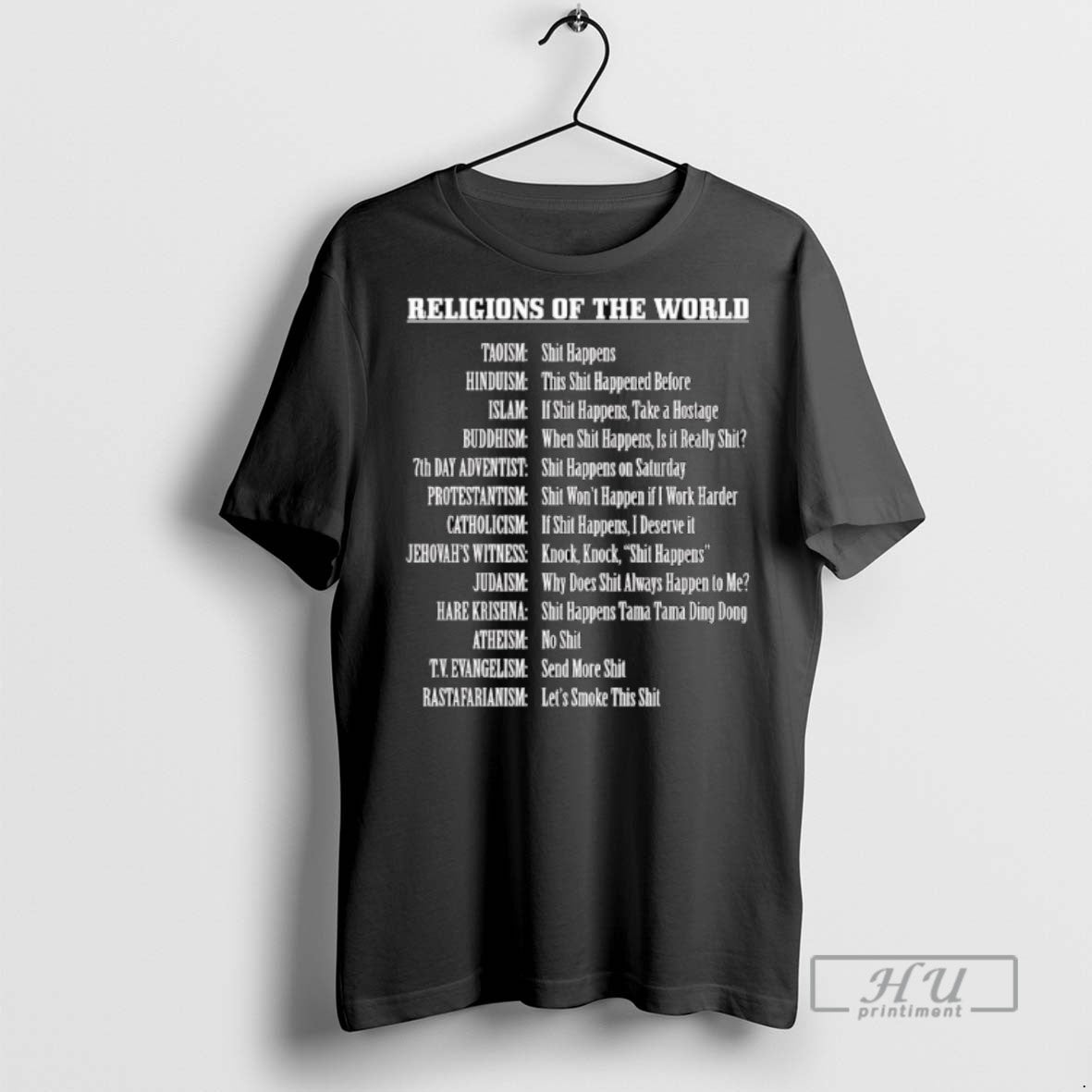 Officials Religions Of The World List Tee Shirt