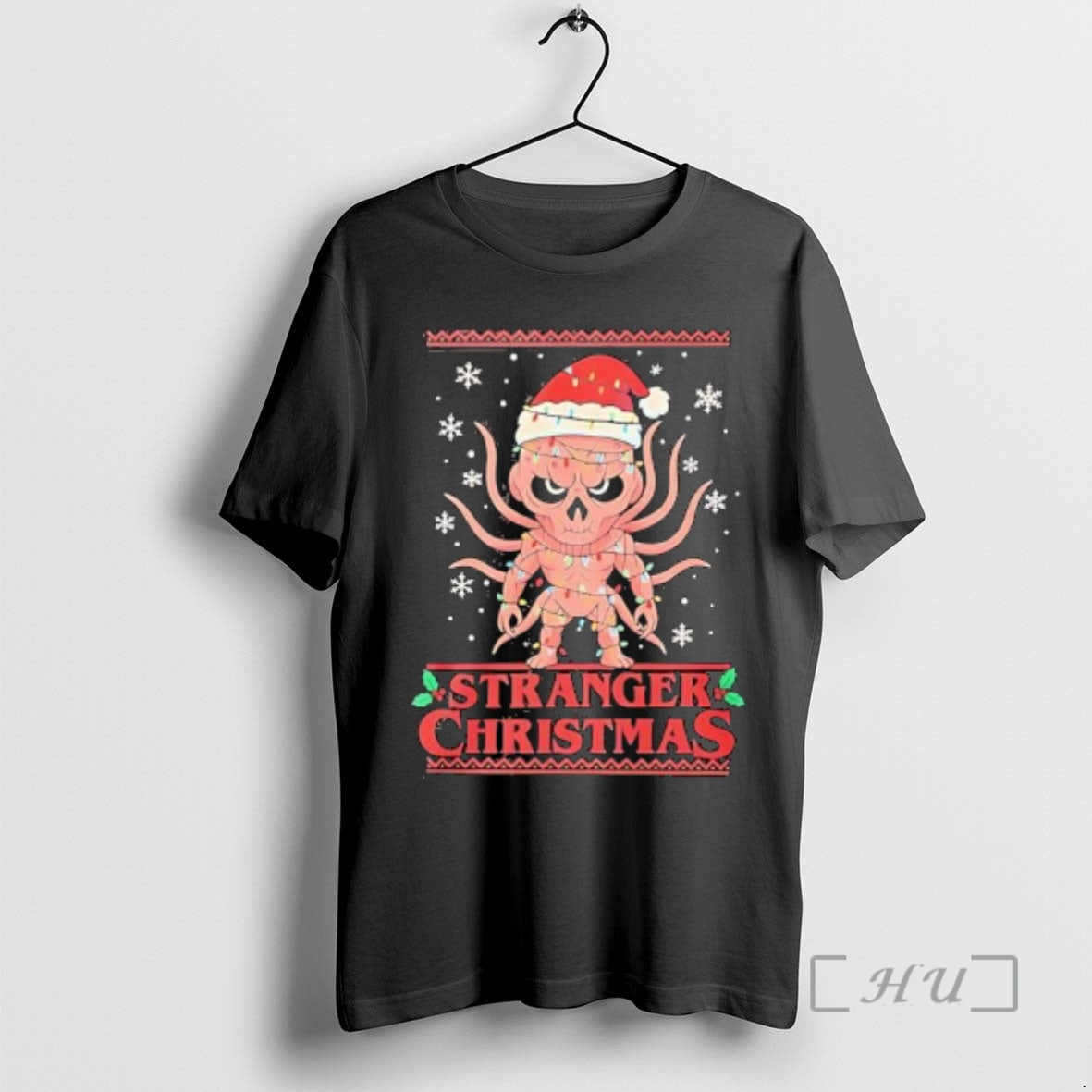 Officials Stranger Christmas Demogorgon Ugly Christmas Lights T-Shirts, Hoodie, Sweatshirt | CiraTrend.com