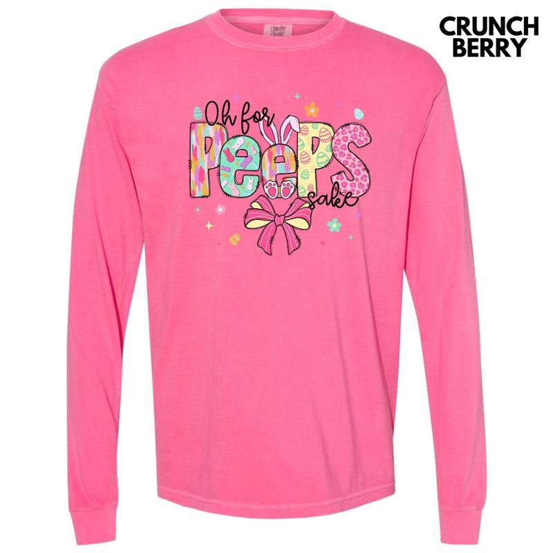 Oh For Peeps Sake Long Sleeve Comfort Colors T-Shirt Hoodie, Sweatshirt | CiraTrend.com