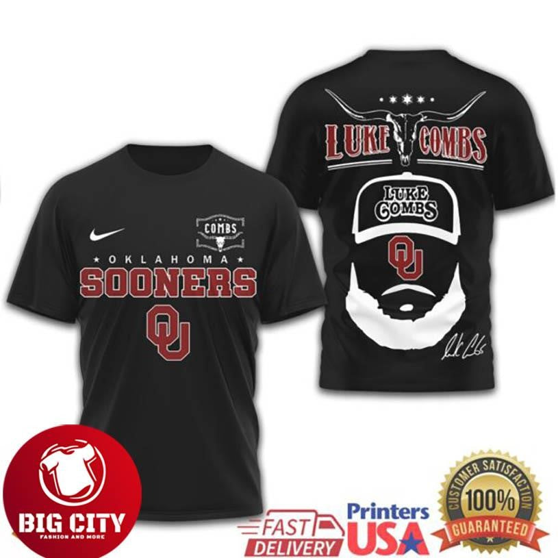 Oklahoma Sooners Official NCAA Luke Combs Two Sided Shirt