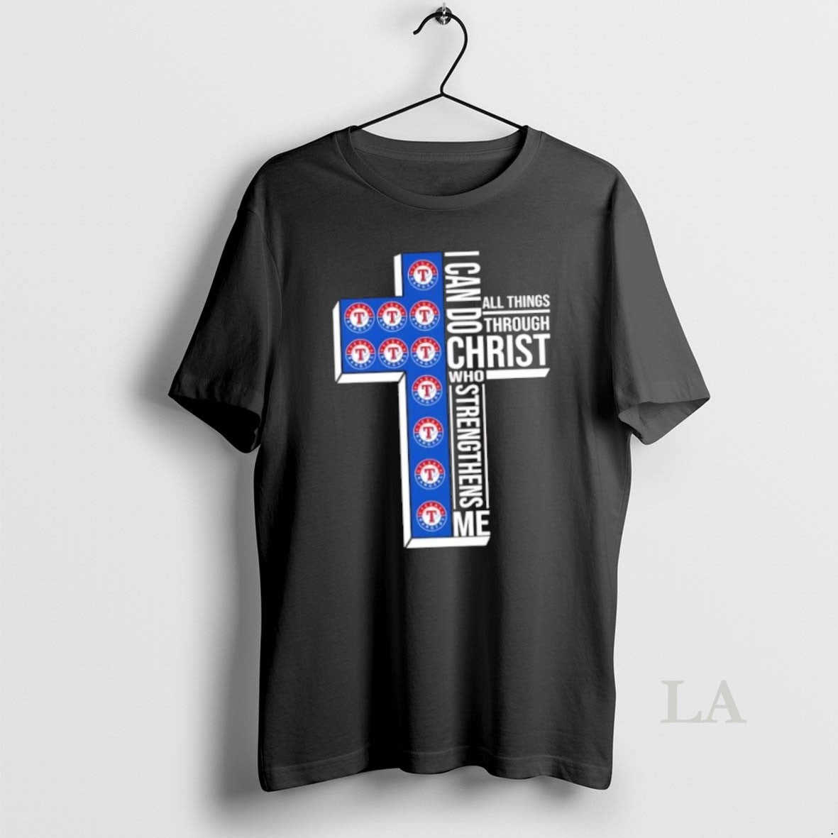 Original I Can Do All Things Through Christ Who Strengthens Me Texas Rangers Baseball Cross