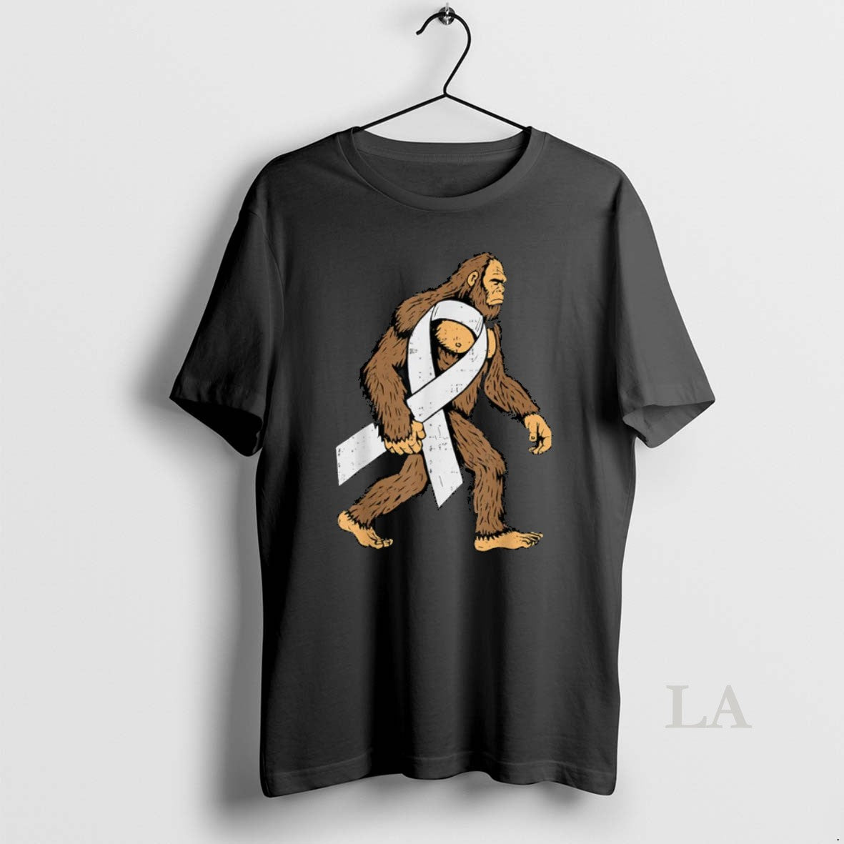 Original Lung Cancer Awareness Bigfoot White Ribbon Support