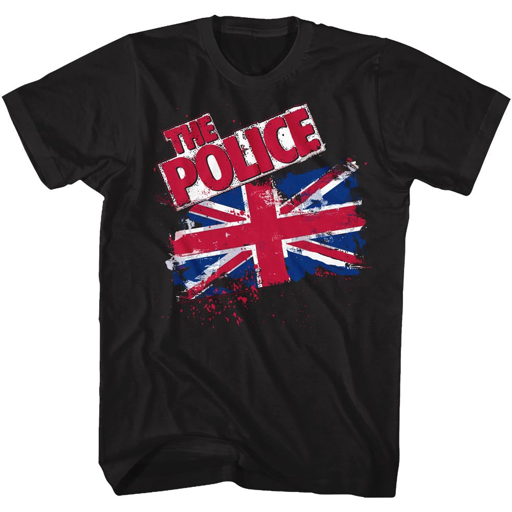 The Police Mens S/S T-Shirt - Union Jack - Solid Black Hoodie, Sweatshirt | CiraTrend.com