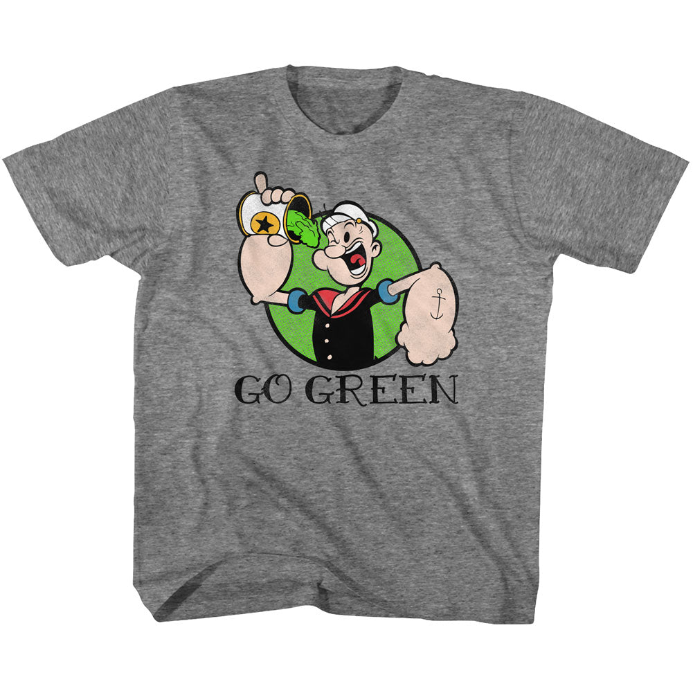 Popeye Toddler S/S T-Shirt - Go Green - Heather Graphite Heather Hoodie, Sweatshirt | CiraTrend.com