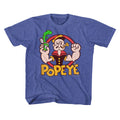 Popeye Toddler S/S T-Shirt - Spinach - Heather Vintage Royal Hoodie, Sweatshirt | CiraTrend.com