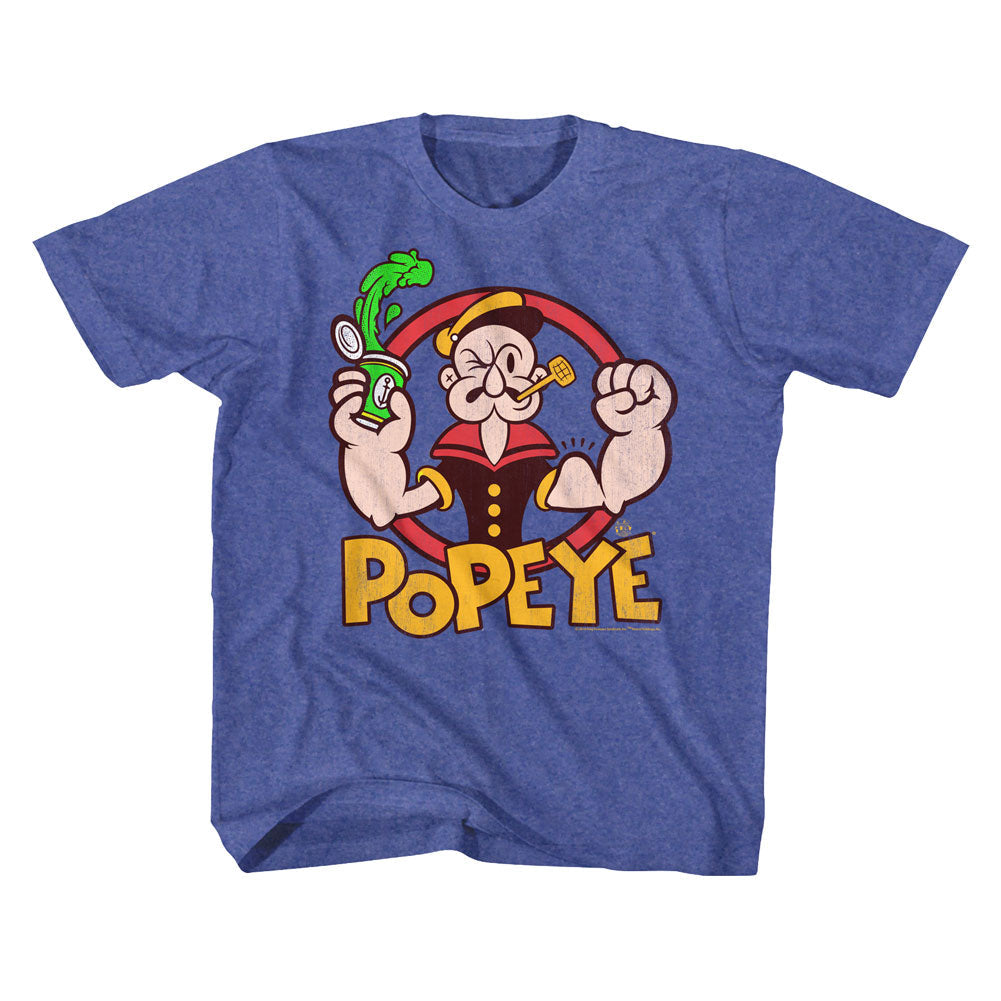 Popeye Youth S/S T-Shirt - Spinach - Heather Vintage Royal Hoodie, Sweatshirt | CiraTrend.com