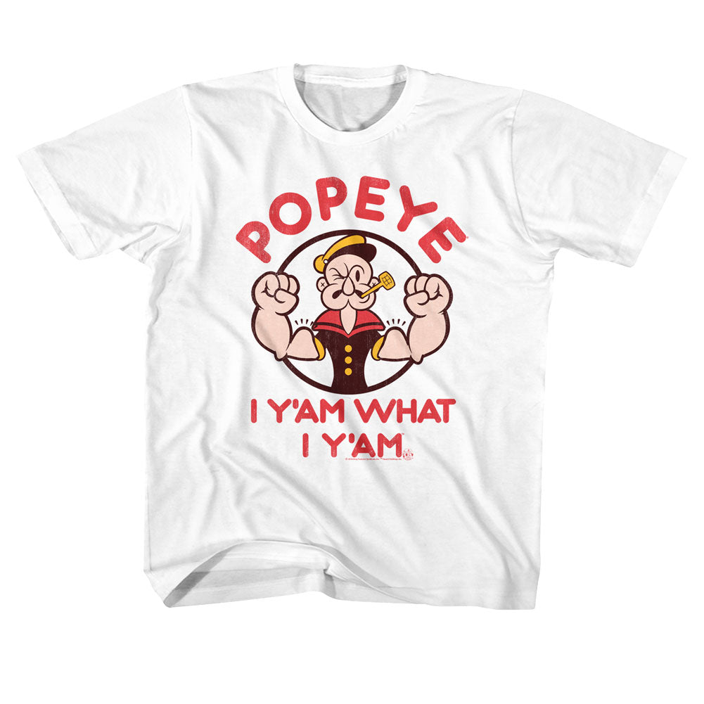 Popeye Toddler S/S T-Shirt - Yam - Solid White Hoodie, Sweatshirt | CiraTrend.com