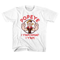 Popeye Youth S/S T-Shirt - Yam - Solid White Hoodie, Sweatshirt | CiraTrend.com