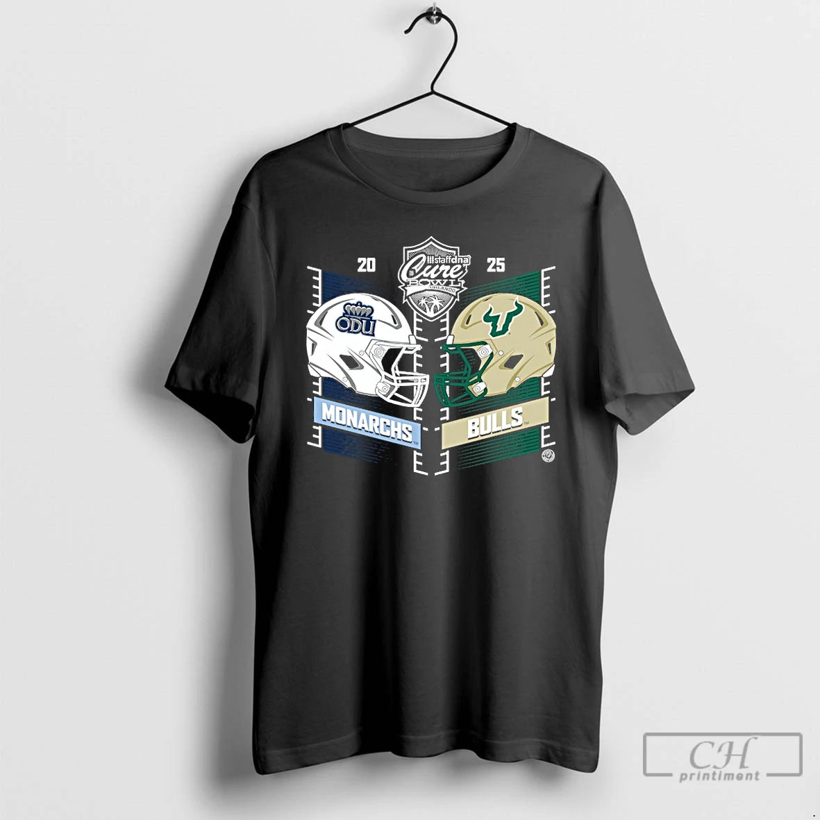 Premium Old Dominion Monarchs Vs South Florida Bulls 2025 Cure Bowl T-Shirts, Hoodie, Sweatshirt | CiraTrend.com
