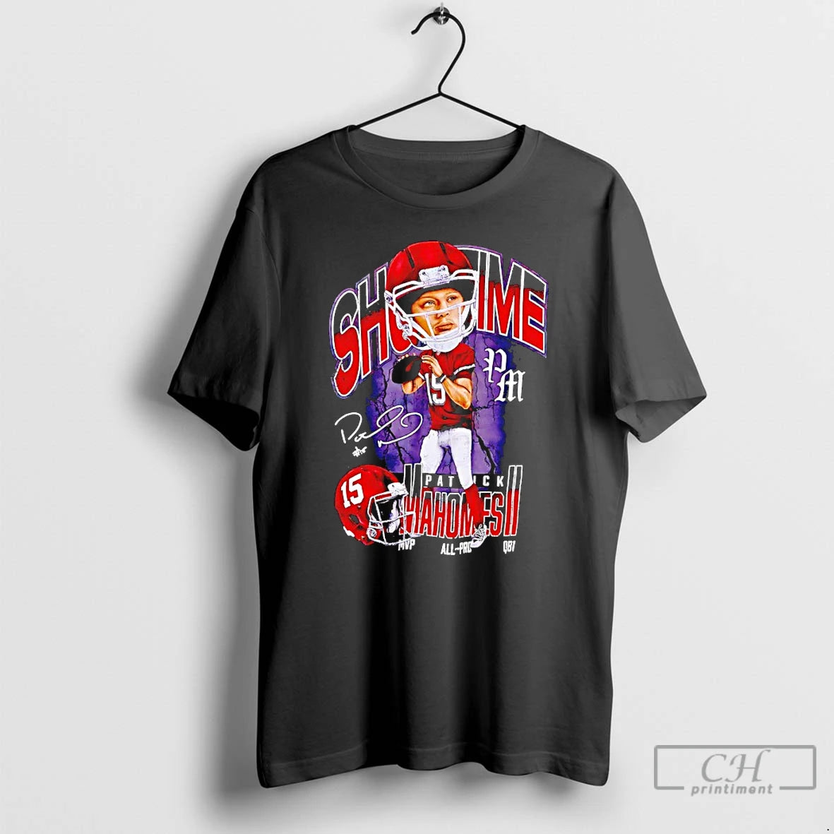 Premium Patrick Mahomes Ii Kansas City Chiefs Showtime Signature Caricature T-Shirts, Hoodie, Sweatshirt | CiraTrend.com
