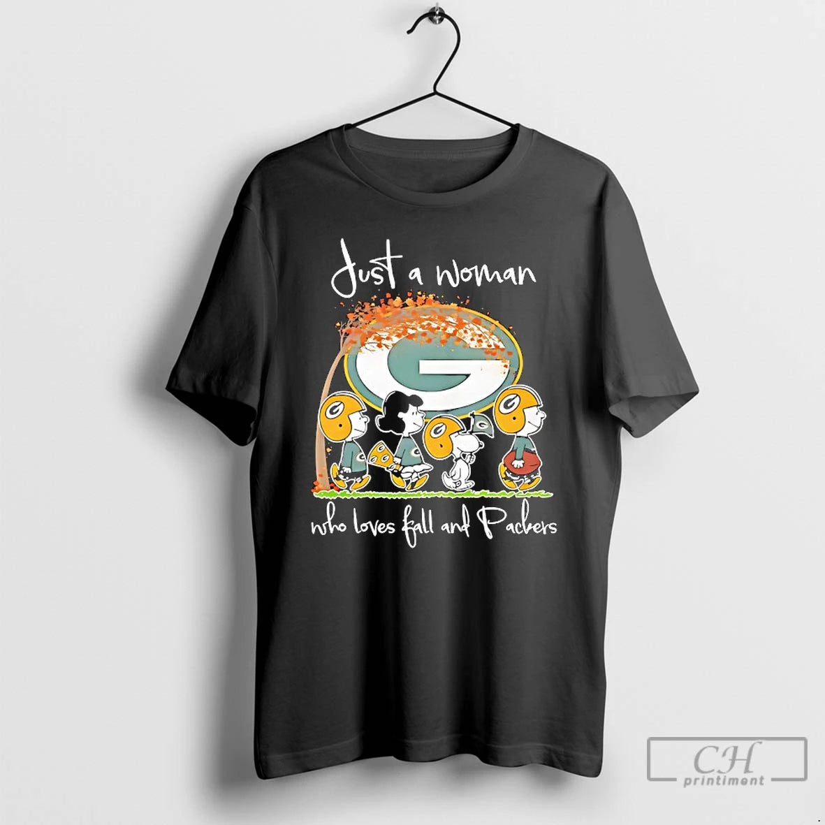 Premium Peanuts Green Bay Packers Just A Woman Who Loves Fall And Packers T Shirts Hoodie, Sweatshirt | CiraTrend.com