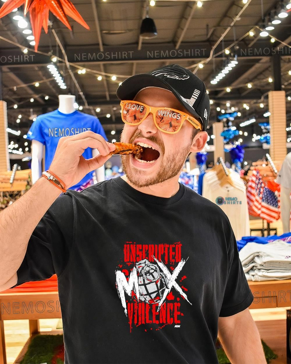 Jon Moxley Unscripted Violence camo graphic shirt
