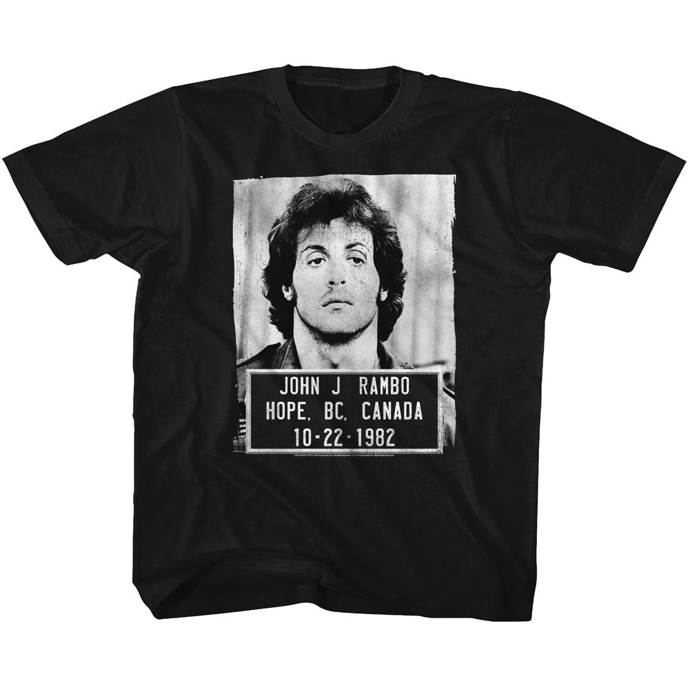 Rambo Youth S/S T-Shirt - Mugshot - Solid Black Hoodie, Sweatshirt | CiraTrend.com