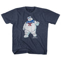 The Real Ghostbusters Youth S/S T-Shirt - Mr Stay Puft 2 - Heather Vintage Navy Hoodie, Sweatshirt | CiraTrend.com