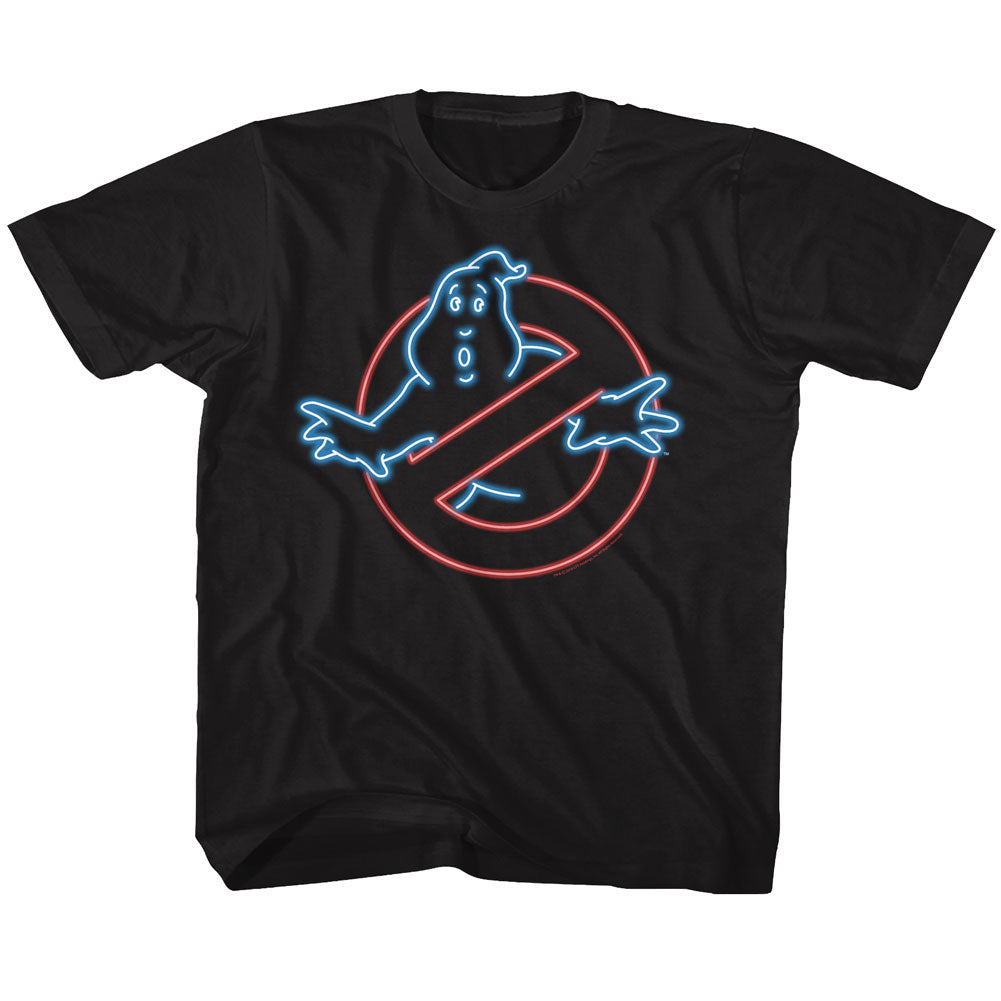 The Real Ghostbusters Youth S/S T-Shirt - Neon Ghost - Solid Black Hoodie, Sweatshirt | CiraTrend.com