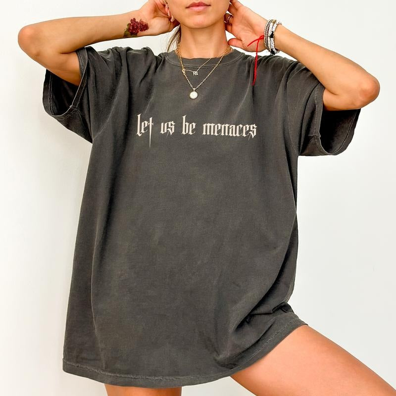 Retro Let Us Be Menaces Comfort Colors Shirt, Bookish T-shirt, Vintage Booktok Graphic Tee, Romantasy Book Reader Shirt,...