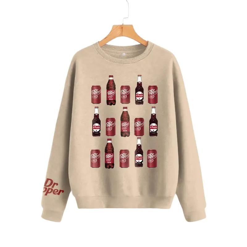 Retro Soda Can Crewneck Sweatshirt, Vintage Dr Pepper Can Sweatshirt Fabric Sweaters T-Shirts, Hoodie | CiraTrend.com